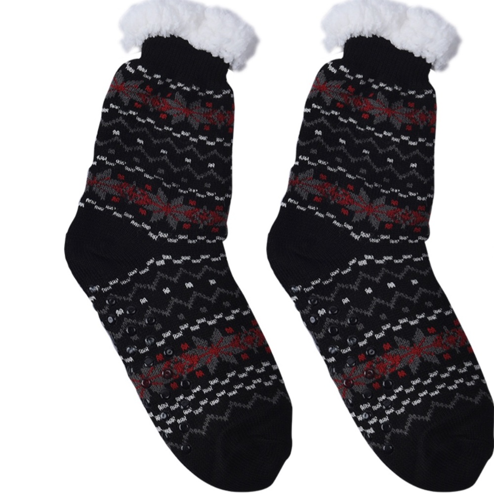 (2) Two Pairs Sherpa Knitted Socks